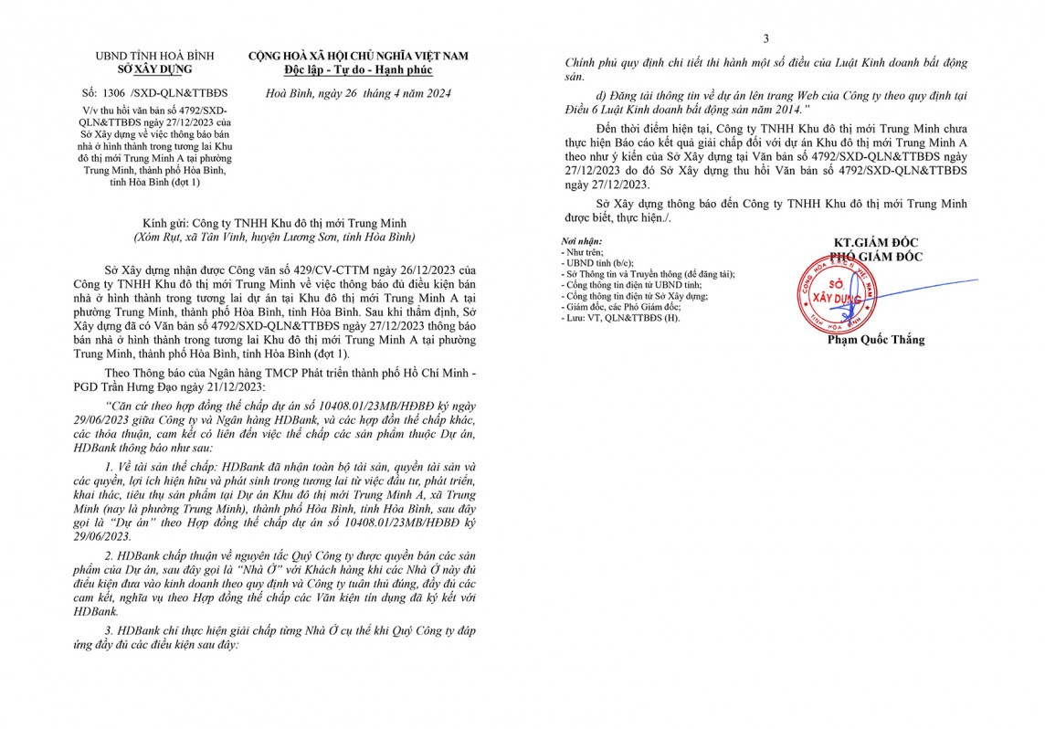 Dự án Casa Del Rio vẫn chưa đủ điều kiện mở bán theo quy định của pháp luật - (Ảnh: Ngân Nga) Công ty Trung Minh Dự án Casa Del Rio vẫn chưa đủ điều kiện mở bán theo quy định của pháp luật - (Ảnh: Ngân Nga)
