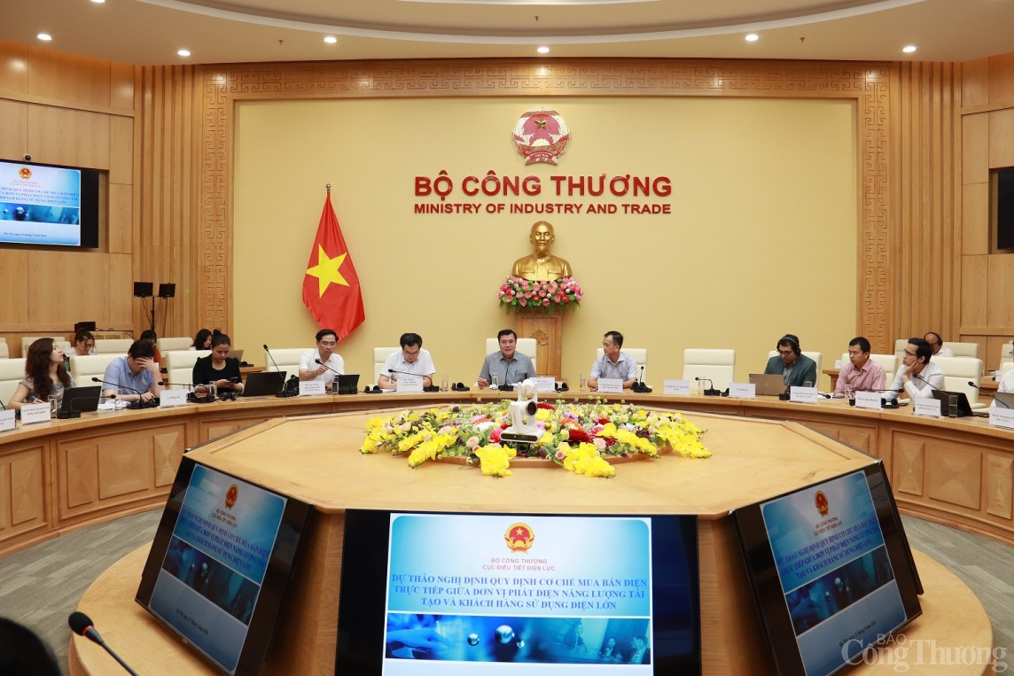 Bộ Công Thương tổ chức họp lấy ý kiến dự thảo Nghị định quy định cơ chế mua bán điện trực tiếp Bộ Công Thương tổ chức họp lấy ý kiến dự thảo Nghị định quy định cơ chế mua bán điện trực tiếp