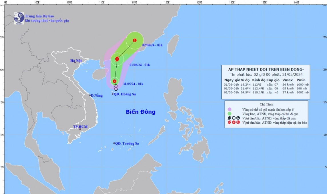 Tin mới nhất về áp thấp nhiệt đới trên biển Đông Tin mới nhất về áp thấp nhiệt đới trên biển Đông