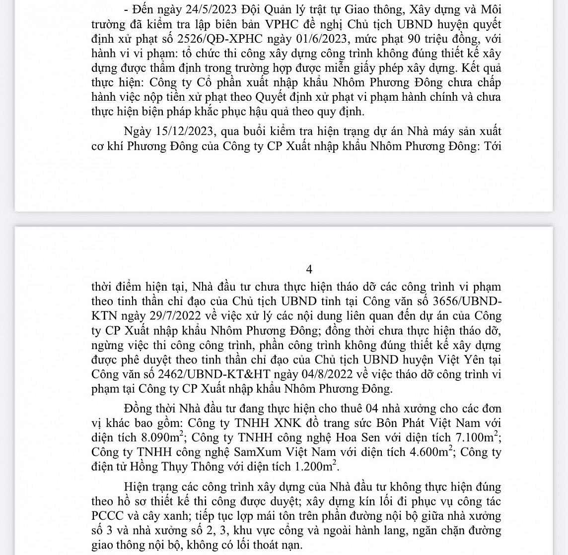 Bắc Giang: Hàng loạt sai phạm của Công ty cổ phần XNK nhôm Phương Đông Bắc Giang: Hàng loạt sai phạm của Công ty cổ phần XNK nhôm Phương Đông