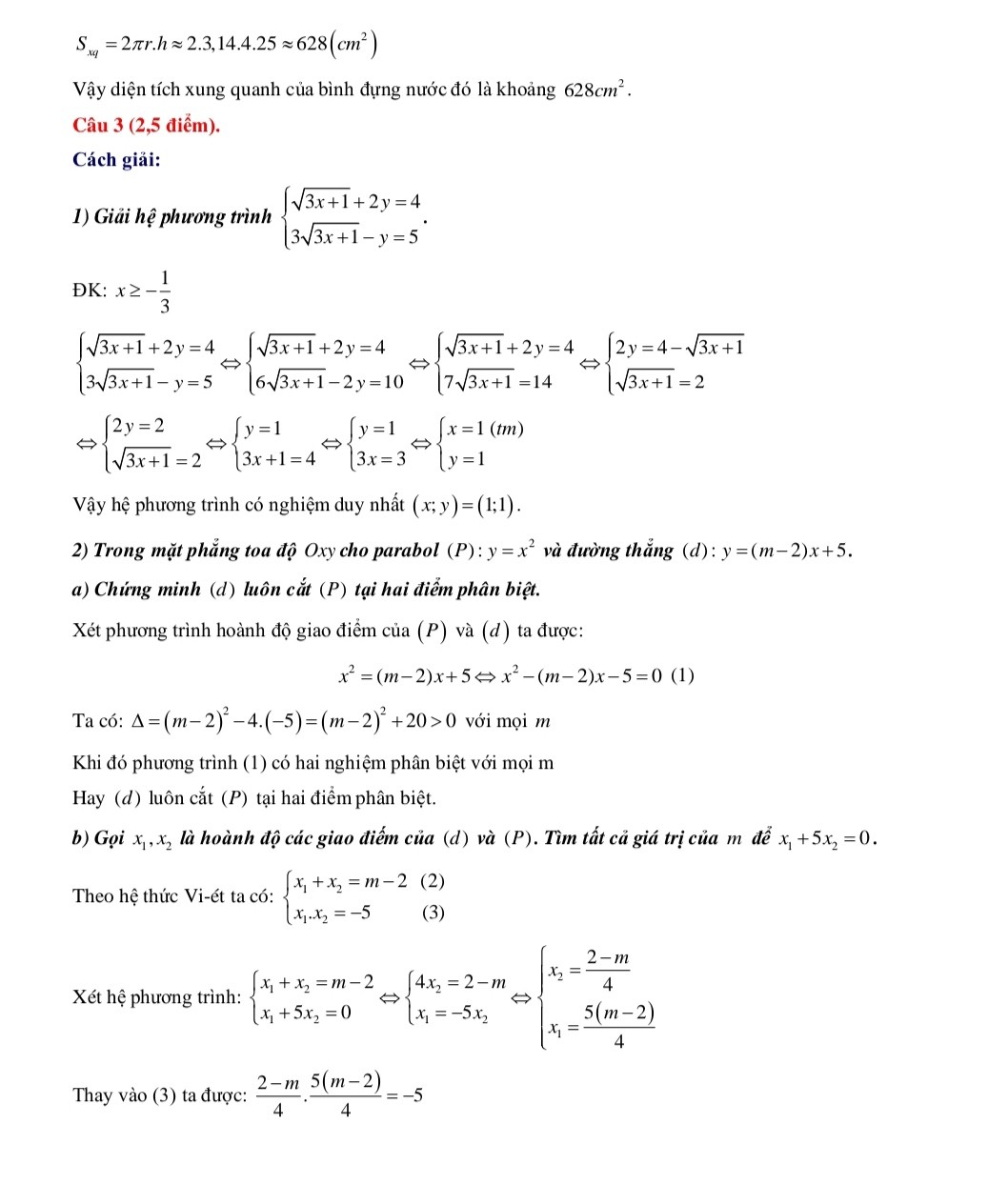 Chi tiết đề thi và gợi ý đáp án môn Toán vào lớp 10 ở Hà Nội