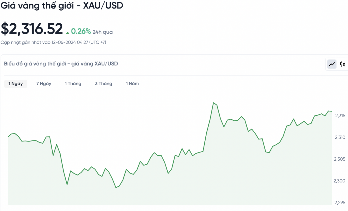 Giá vàng hôm nay 12/6/2024: Giá vàng Giá vàng hôm nay 12/6/2024: Giá vàng