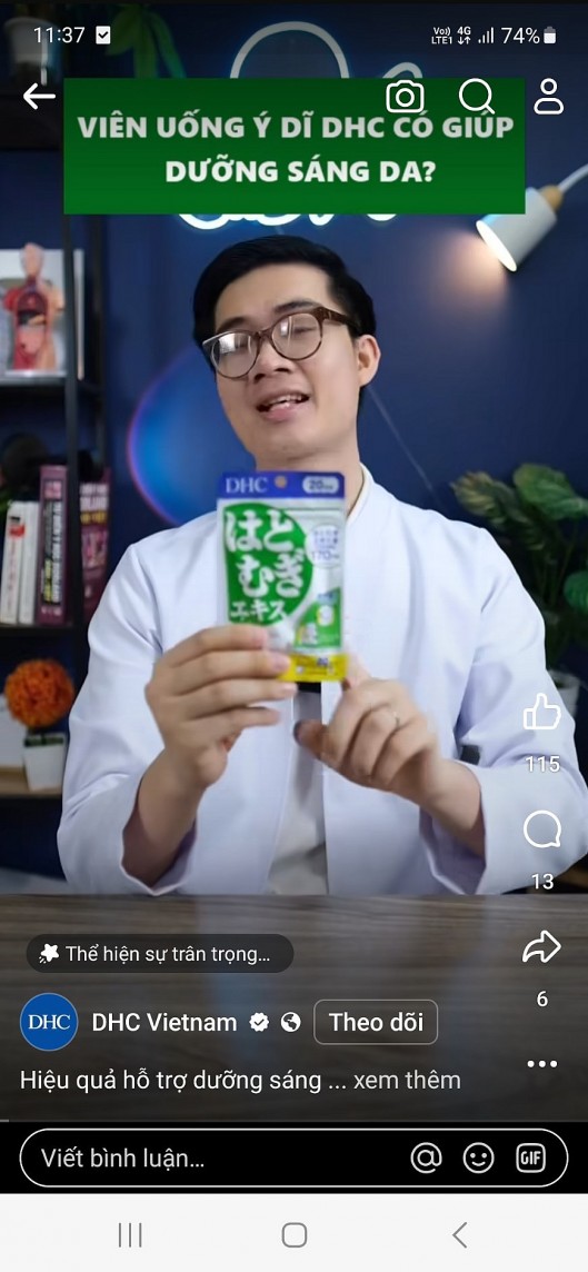 Loạt bác sĩ quảng cáo sản phẩm cho DHC trên trang facebook DHC Vietnam Loạt bác sĩ quảng cáo sản phẩm cho DHC trên trang facebook DHC Vietnam