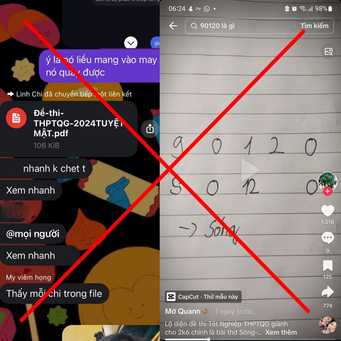 Kẻ tung tin sai sự thật về việc lộ đề thi tốt nghiệp THPT đối diện án 07 năm tù Kẻ tung tin sai sự thật về việc lộ đề thi tốt nghiệp THPT đối diện án 07 năm tù