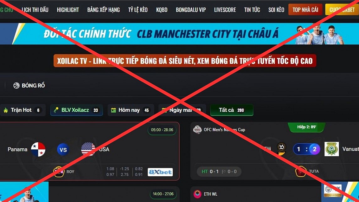 Kênh “Xôi Lạc” thường xuyên phát live lậu các trận đấu bóng đá “dụ” người chơi cá cược cho nhà cái 8Xbet. (Ảnh chụp lại từ wesite của Xôi Lạc). Kênh “Xôi Lạc” thường xuyên phát live lậu các trận đấu bóng đá “dụ” người chơi cá cược cho nhà cái 8Xbet. (Ảnh chụp lại từ wesite của Xôi Lạc).