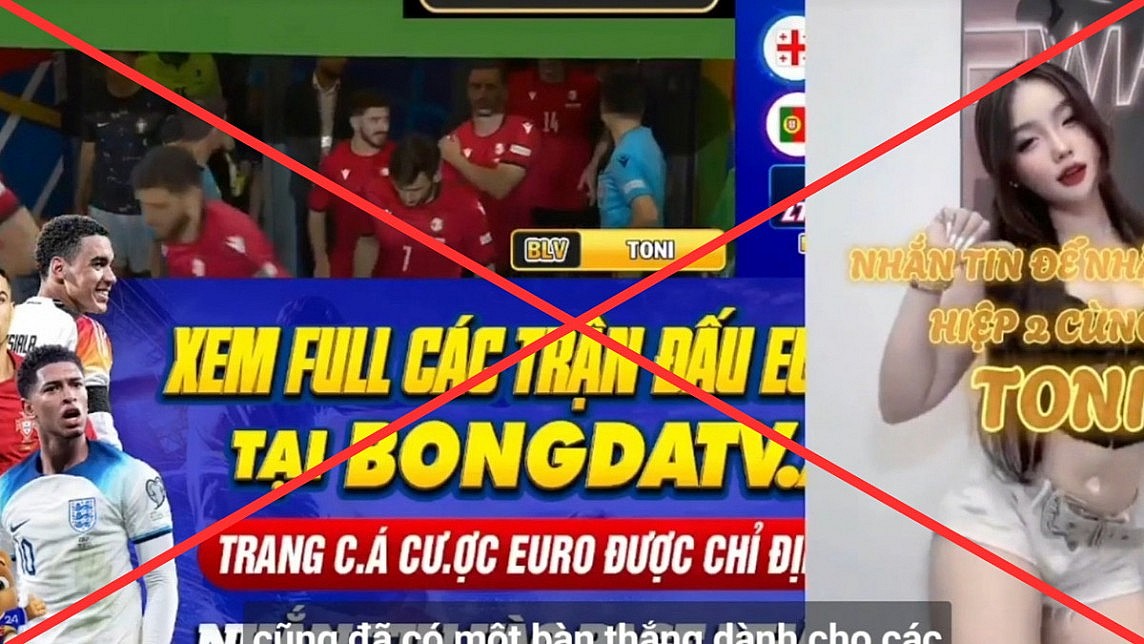 Một “hot girl” uốn éo cơ thể để lôi kéo, quảng cáo cho các trang cá độ bóng đá online (Ảnh chụp lại từ kênh Bongdatv) Một “hot girl” uốn éo cơ thể để lôi kéo, quảng cáo cho các trang cá độ bóng đá online (Ảnh chụp lại từ kênh Bongdatv)