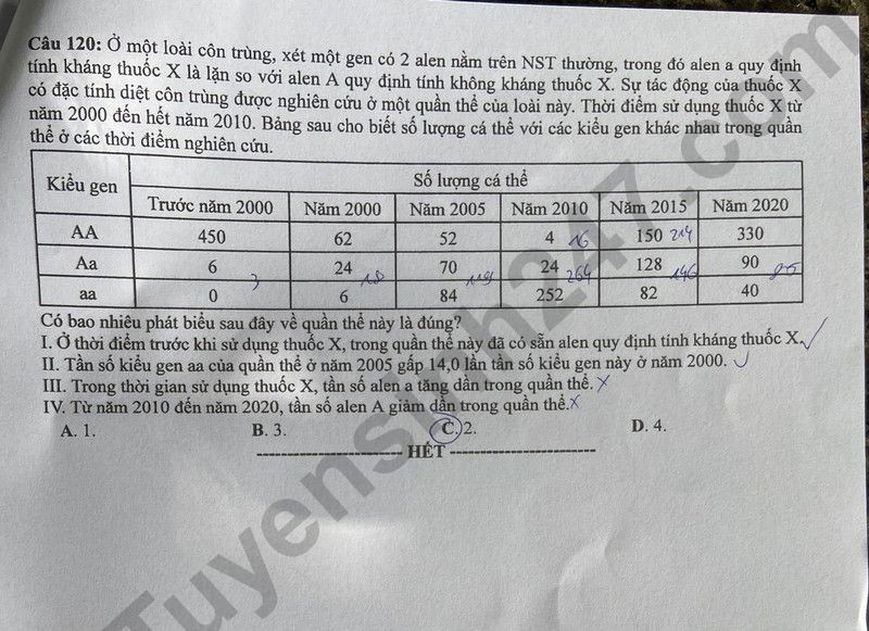 Cập nhật đề thi và đáp án môn Sinh học mã 202 kỳ thi tốt nghiệp THPT 2024 Cập nhật đề thi và đáp án môn Sinh học mã 202 kỳ thi tốt nghiệp THPT 2024