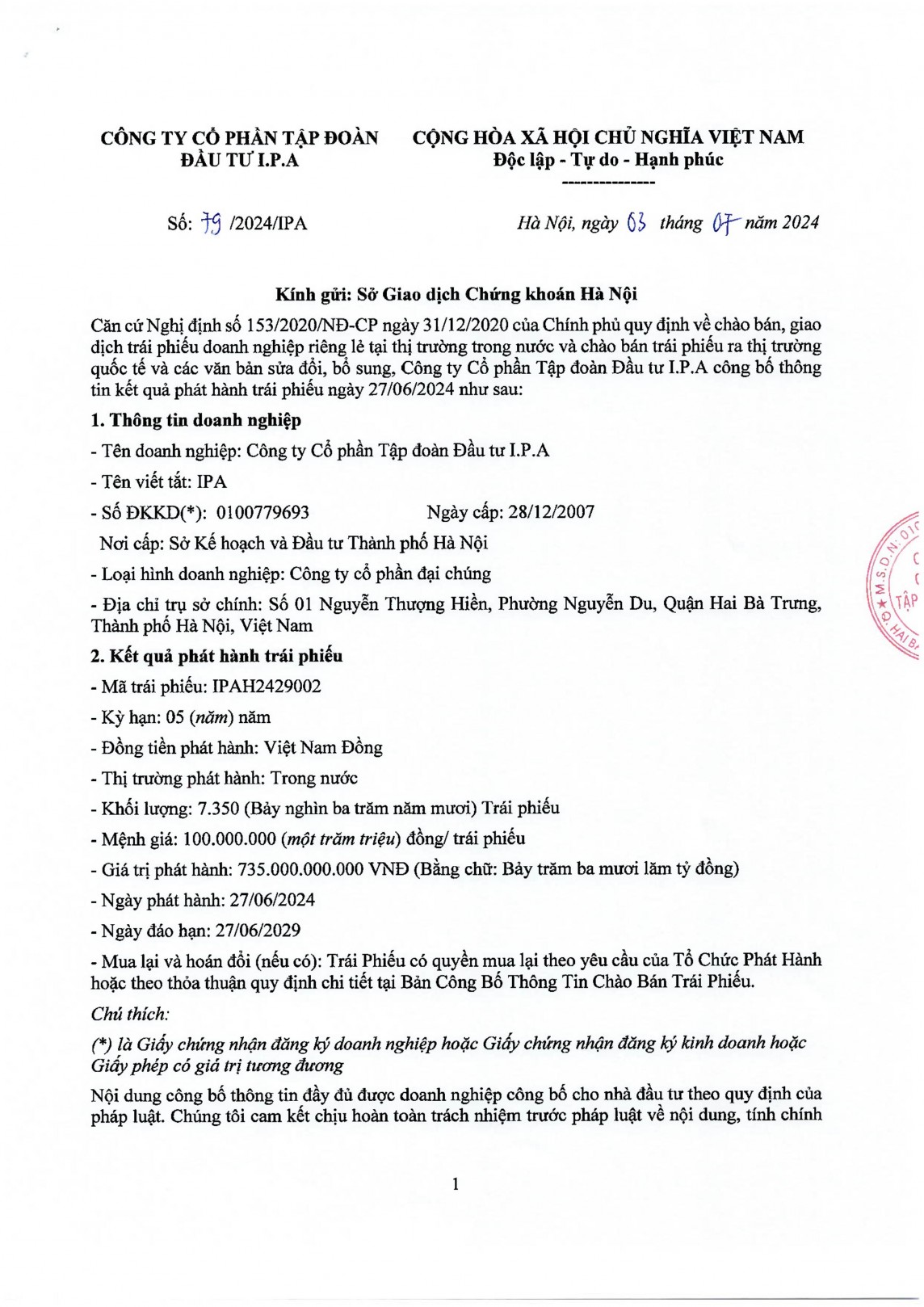 Công ty Đầu tư I.P.A tiếp tục phát hành trái “ba không” Công ty Đầu tư I.P.A tiếp tục phát hành trái “ba không”