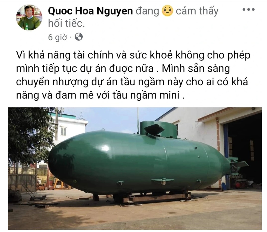 Dự án tàu ngầm Trường Sa “made in Vietnam” bất ngờ bị chủ nhân rao bán