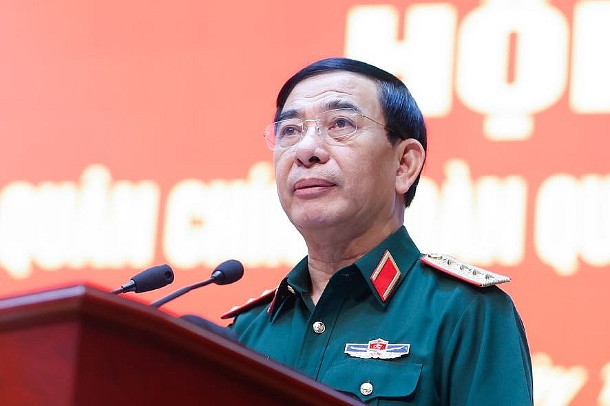 Bộ trưởng Bộ Quốc phòng, Đại tướng Phan Văn Giang phát biểu tại hội nghị - Ảnh: VGP/Nhật Bắc Bộ trưởng Bộ Quốc phòng, Đại tướng Phan Văn Giang phát biểu tại hội nghị - Ảnh: VGP/Nhật Bắc