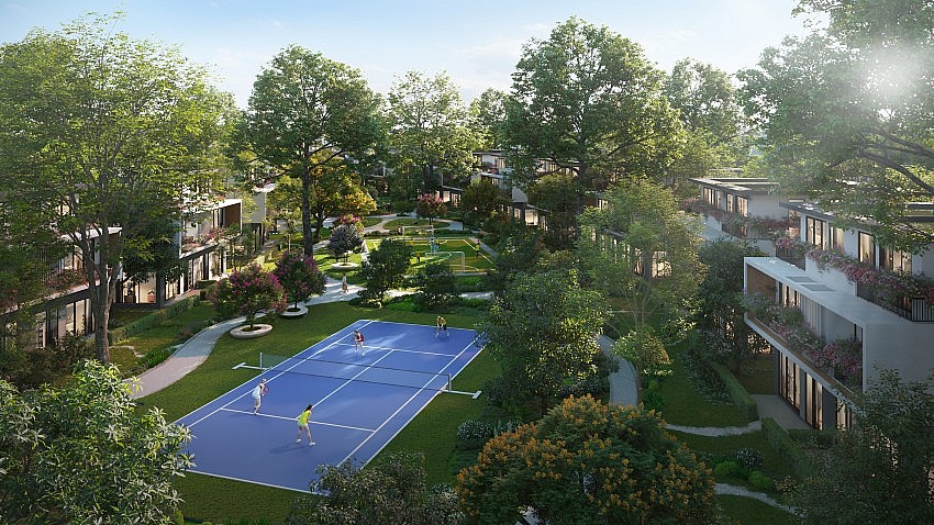 Sân chơi tennis tại khu rừng vận động Playing Forest. Sân chơi tennis tại khu rừng vận động Playing Forest.