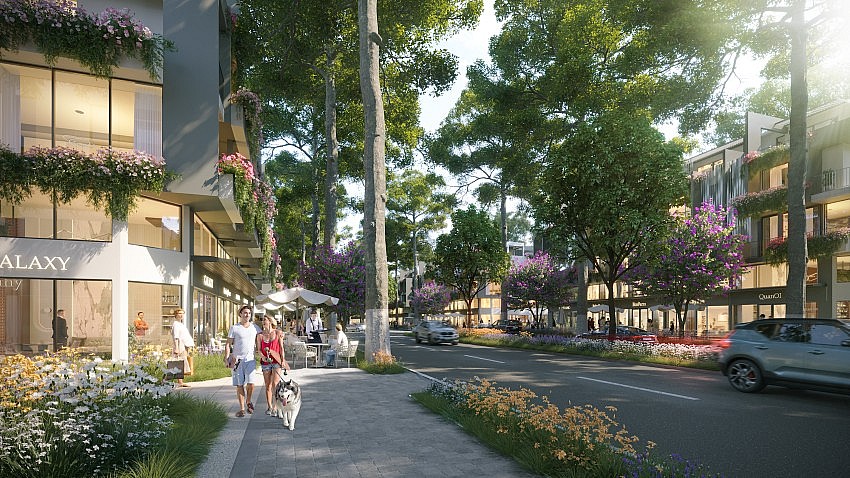 Cư dân Blue Forest thảnh thơi tản bộ trên những tuyến đường nội khu. Cư dân Blue Forest thảnh thơi tản bộ trên những tuyến đường nội khu.