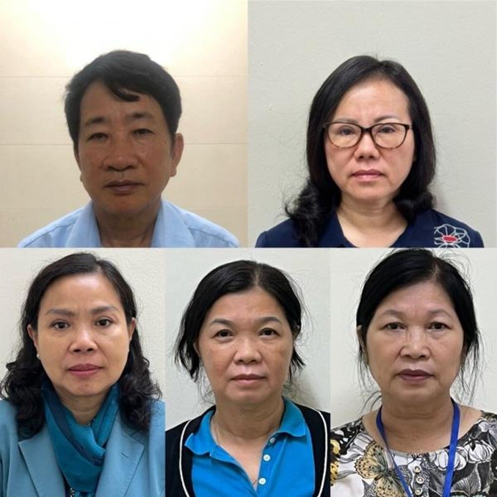 Năm bị can vừa mới bị khởi tố. (Ảnh: Bộ Công an). Năm bị can vừa mới bị khởi tố. (Ảnh: Bộ Công an).