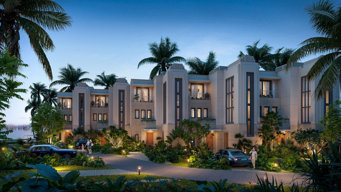Kiến trúc Art Deco của những biệt thự Lagoon Residences nổi bật trên những thảm xanh nhiệt đới. Ảnh: BIM Land. Kiến trúc Art Deco của những biệt thự Lagoon Residences nổi bật trên những thảm xanh nhiệt đới. Ảnh: BIM Land.