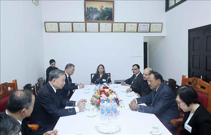 Chủ tịch nước Tô Lâm tiếp Cố vấn An ninh quốc gia Ấn Độ Ajit Doval. Ảnh: TTXVN Chủ tịch nước Tô Lâm tiếp Cố vấn An ninh quốc gia Ấn Độ Ajit Doval. Ảnh: TTXVN