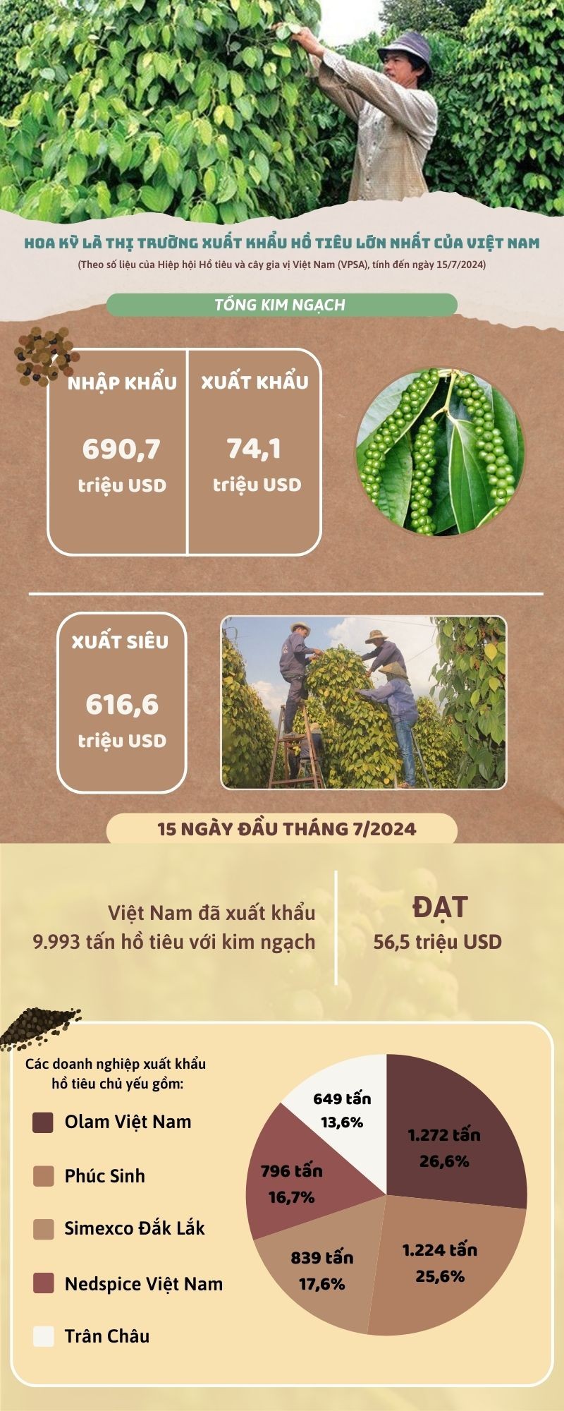 Hoa Kỳ là thị trường xuất khẩu hồ tiêu lớn nhất của Việt Nam Hoa Kỳ là thị trường xuất khẩu hồ tiêu lớn nhất của Việt Nam