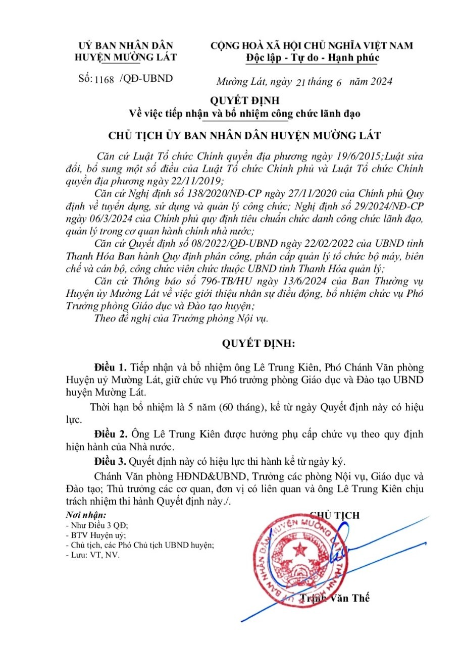Thanh Hóa: Huyện Mường Lát bị tố bổ nhiệm lãnh đạo cấp phòng trái quy định Thanh Hóa: Huyện Mường Lát bị tố bổ nhiệm lãnh đạo cấp phòng trái quy định