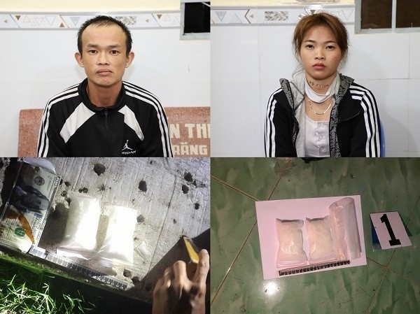 Đối tượng Phạm Tấn Tài và đối tượng Trần Thị Nhiễn cùng tang vật (Ảnh công an tỉnh Sóc Trăng). Đối tượng Phạm Tấn Tài và đối tượng Trần Thị Nhiễn cùng tang vật (Ảnh công an tỉnh Sóc Trăng).