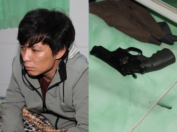 Đối tượng Tô Hoàng Vinh cùng tang vật (Ảnh Công an tỉnh Sóc Trăng). Đối tượng Tô Hoàng Vinh cùng tang vật (Ảnh Công an tỉnh Sóc Trăng).