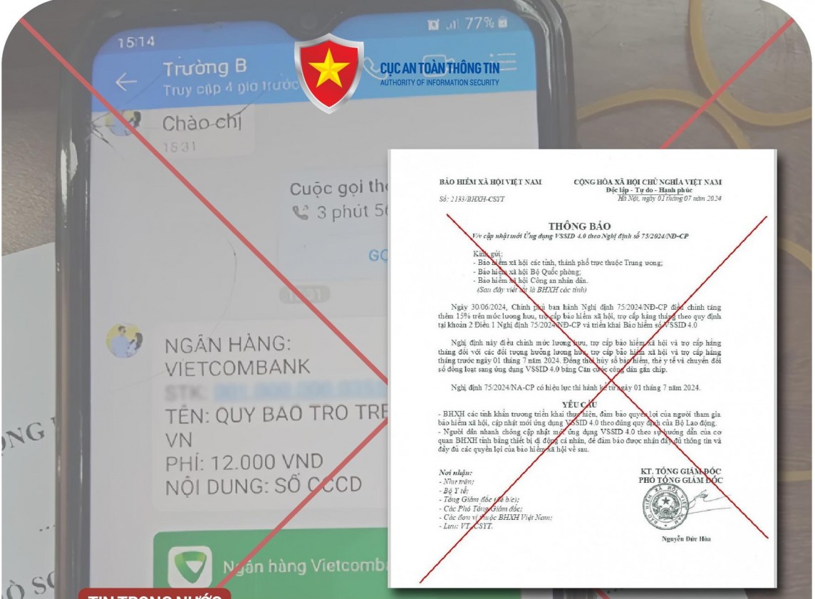 Cảnh giác chiêu trò giả mạo văn bản tăng lương hưu, cập nhật Vssid 4.0 Cảnh giác chiêu trò giả mạo văn bản tăng lương hưu, cập nhật Vssid 4.0
