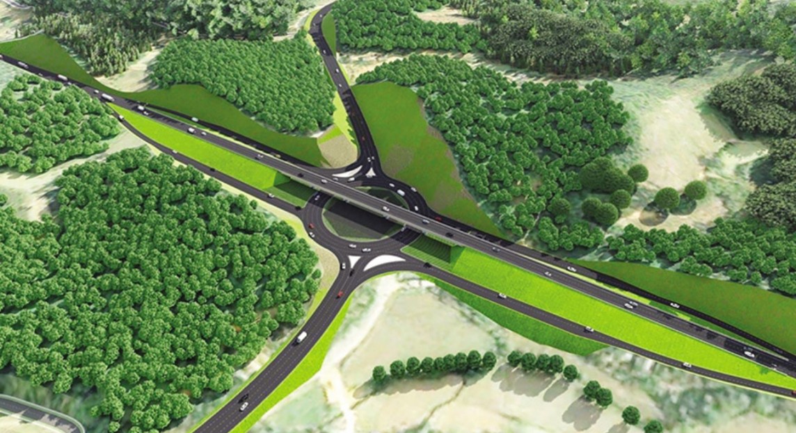 undefined Phối cảnh một đoạn trong Dự án tuyến cao tốc Cam Lộ - Lao Bảo.