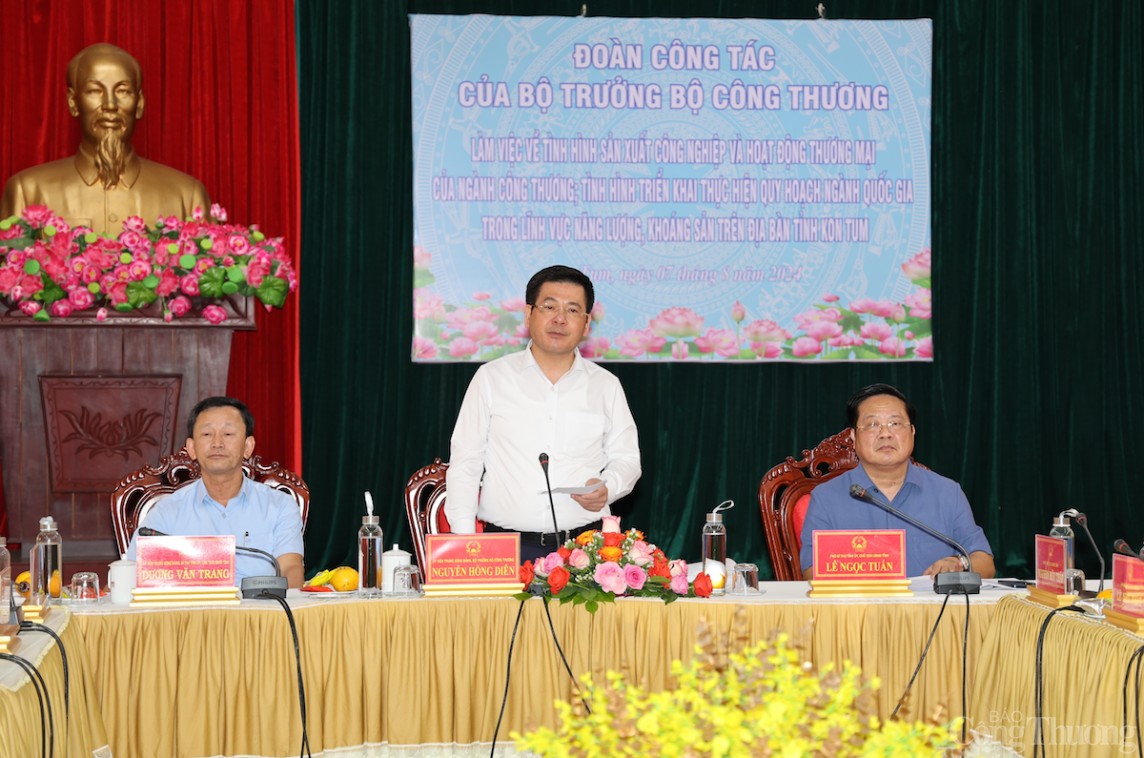 Bộ trưởng Nguyễn Hồng Diên nêu 5 giải pháp cho ngành Công Thương tỉnh Kon Tum phát triển trong thời gian tới, đóng góp vào tăng trưởng kinh tế của tỉnh Bộ trưởng Nguyễn Hồng Diên nêu 5 giải pháp cho ngành Công Thương tỉnh Kon Tum phát triển trong thời gian tới, đóng góp vào tăng trưởng kinh tế của tỉnh