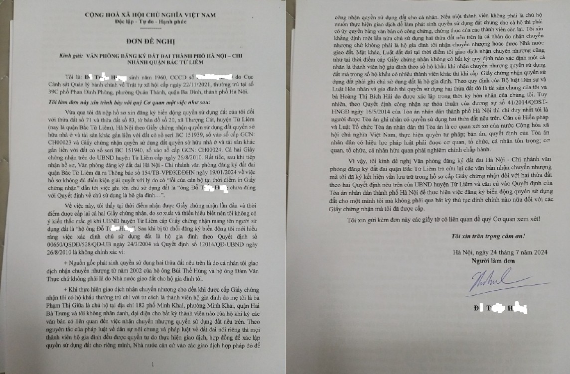 VPĐKĐĐ Hà Nội (chi nhánh Bắc Từ Liêm): Từ chối giải quyết hồ sơ công dân vì lỗi in giấy chứng nhận? VPĐKĐĐ Hà Nội (chi nhánh Bắc Từ Liêm): Từ chối giải quyết hồ sơ công dân vì lỗi in giấy chứng nhận?