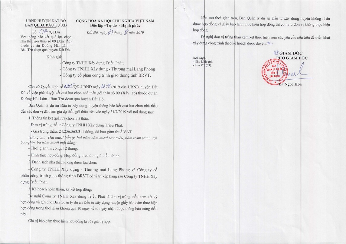Công ty Triều Phát - nhà thầu ‘siêu may mắn” tại Bà Rịa - Vũng Tàu Công ty Triều Phát - nhà thầu ‘siêu may mắn” tại Bà Rịa - Vũng Tàu