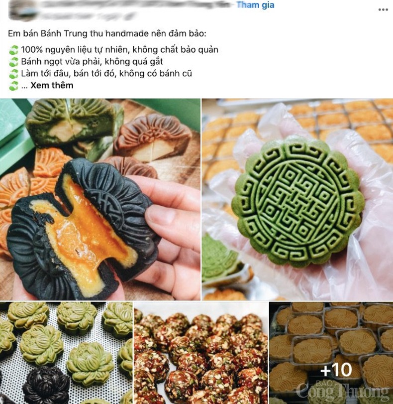 Hình ảnh bánh trung thu được rao bán, quảng cáo rầm rộ trong các hội, nhóm, chợ cư dân,…  (Ảnh chụp màn hình).