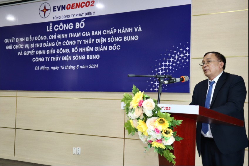 Ông Trần Phú Thái – Bí thư Đảng ủy, Chủ tịch HĐQT EVNGENCO2 phát biểu chỉ đạo tại buổi lễ Ông Trần Phú Thái – Bí thư Đảng ủy, Chủ tịch HĐQT EVNGENCO2 phát biểu chỉ đạo tại buổi lễ