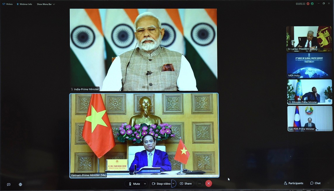 Các nhà Lãnh đạo đánh giá cao sáng kiến của Ấn Độ duy trì tổ chức Hội nghị thượng đỉnh Tiếng nói phương Nam lần thứ 3 - Ảnh: VGP/Nhật Bắc Các nhà Lãnh đạo đánh giá cao sáng kiến của Ấn Độ duy trì tổ chức Hội nghị thượng đỉnh Tiếng nói phương Nam lần thứ 3 - Ảnh: VGP/Nhật Bắc