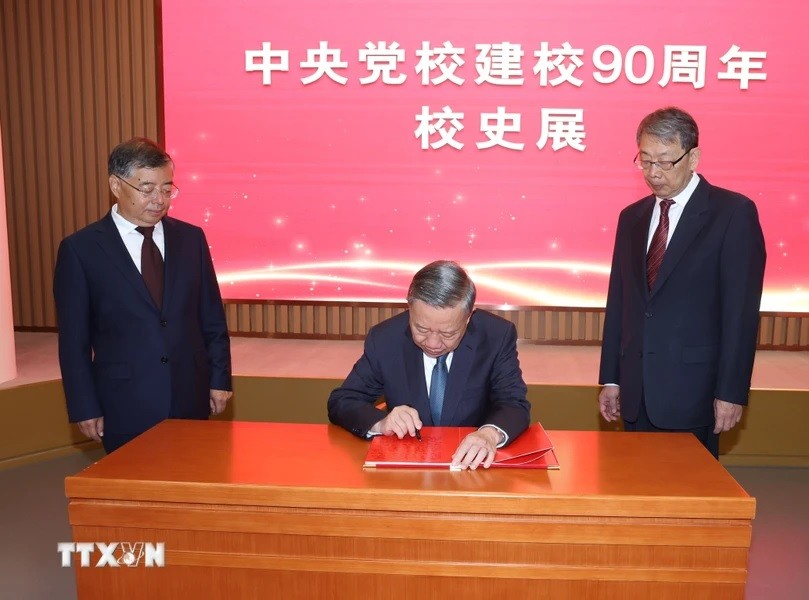 Tổng Bí thư, Chủ tịch nước Tô Lâm thăm, làm việc tại Trường Đảng Trung ương Đảng Cộng sản Trung Quốc quan hệ Việt Nam Trung Quốc