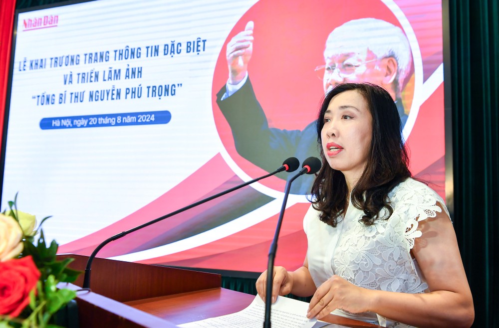 Thứ trưởng Bộ Ngoại giao Lê Thị Thu Hằng phát biểu tại buổi lễ. (Ảnh: CTV/Vietnam+) z5748355695812_835cbbc8bb858250da1519f675b58262.jpg