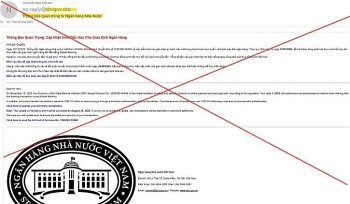 Mạo danh Ngân hàng Nhà nước gửi đường link sinh trắc học chứa mã độc