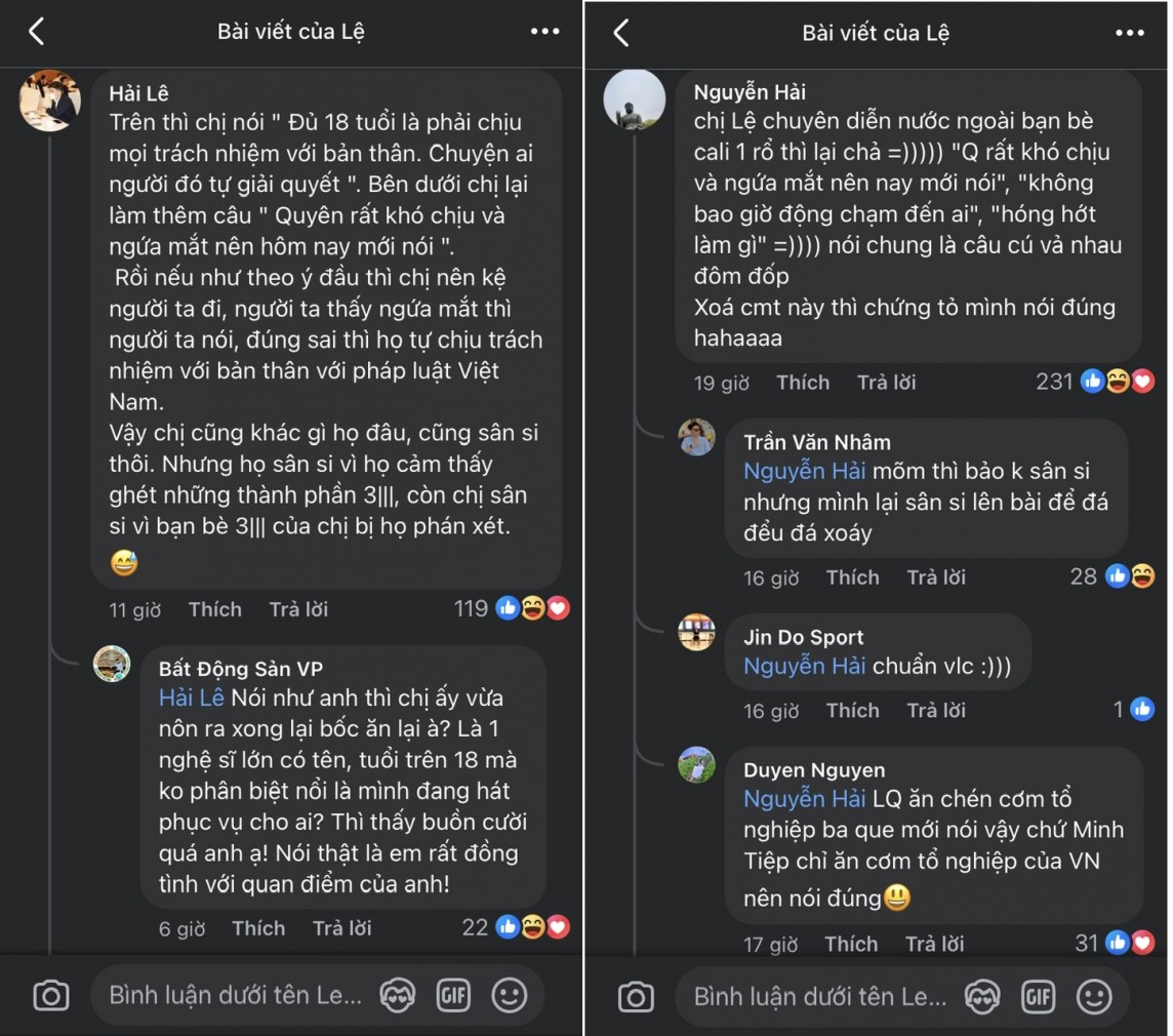 Giữa “tâm bão” nghệ sĩ biểu diễn trước cờ ba sọc, đến lượt ca sĩ Lệ Quyên gây bức xúc Giữa “tâm bão” nghệ sĩ biểu diễn trước cờ ba sọc, đến lượt ca sĩ Lệ Quyên gây bức xúc