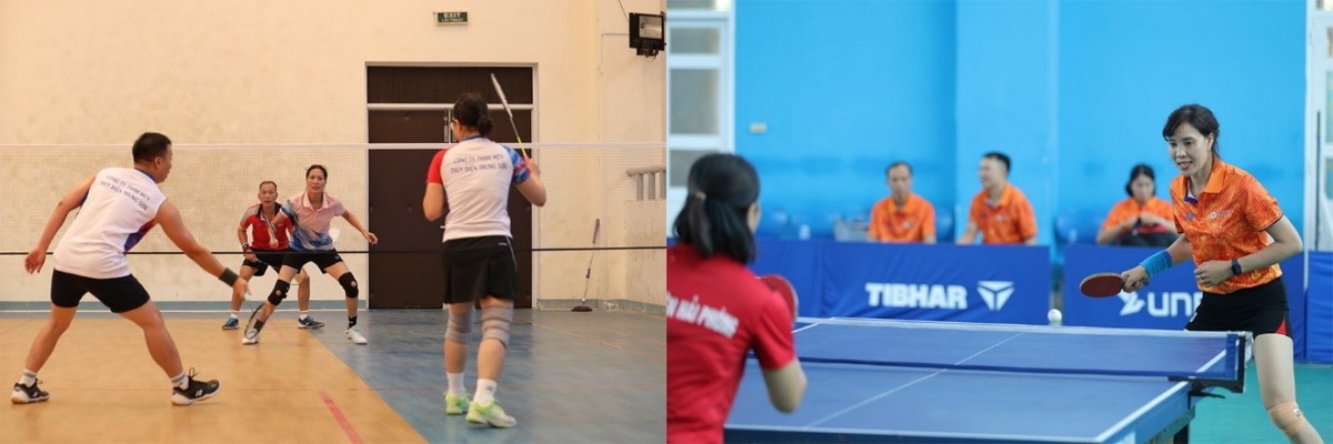 Thi đấu cầu lông và bóng bàn Thi đấu cầu lông và bóng bàn