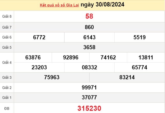 XSGL 30/8, kết quả xổ số Gia Lai hôm nay 30/8/2024, xổ số Gia Lai ngày 30 tháng 8
