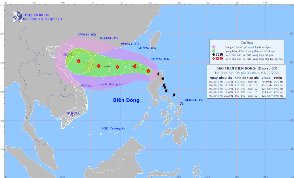 Dự báo bão số 3 rất mạnh, Thủ tướng chỉ đạo các bộ ngành, địa phương khẩn trương ứng phó