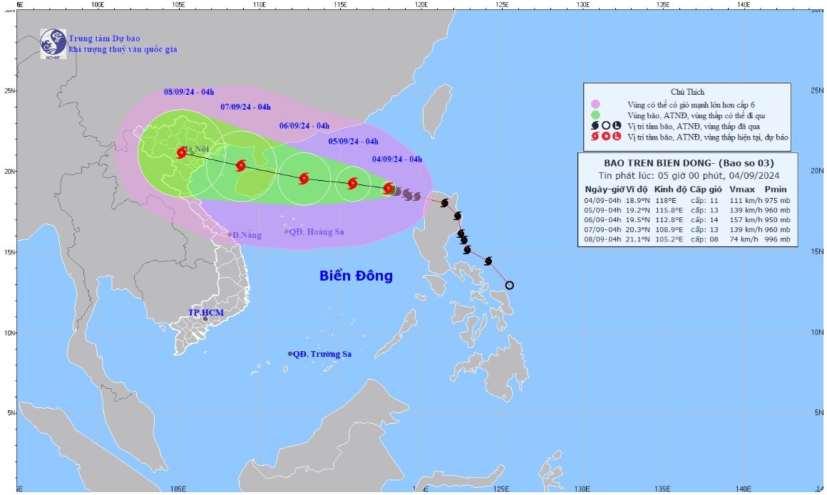 Cơn bão số 3 trên Biển Đông, cập nhật mới nhất 20h ngày 3/9 Cơn bão số 3 trên Biển Đông, cập nhật mới nhất 20h ngày 3/9