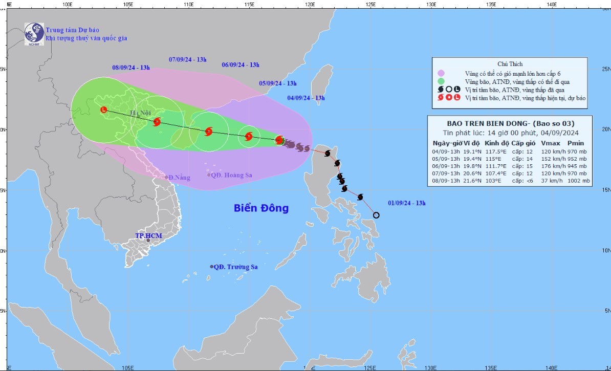Cơn bão số 3 trên Biển Đông, cập nhật mới nhất ngày 4/9... Cơn bão số 3 trên Biển Đông, cập nhật mới nhất ngày 4/9...