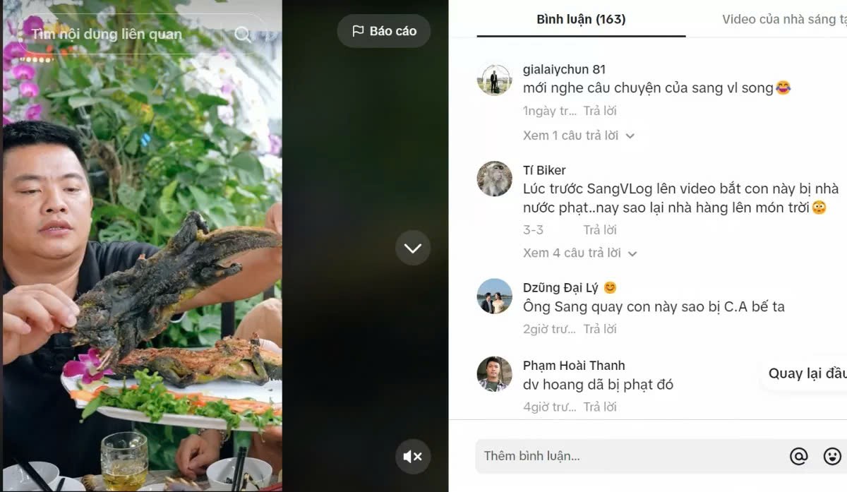 Hải Sapa TV lên tiếng về việc ăn kỳ tôm nằm trong Sách đỏ (Ảnh: Cắt từ clip) Hải Sapa TV lên tiếng về việc ăn kỳ tôm nằm trong Sách đỏ (Ảnh: Cắt từ clip)