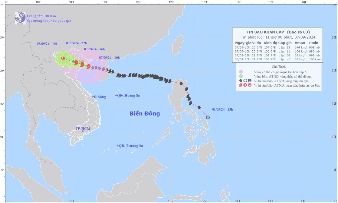 Bão khẩn cấp, cơn bão số 3: Siêu bão đang trên biển Quảng Ninh; sức tàn phá và cường độ cực lớn Bão khẩn cấp, cơn bão số 3: Siêu bão đang trên biển Quảng Ninh; sức tàn phá và cường độ cực lớn