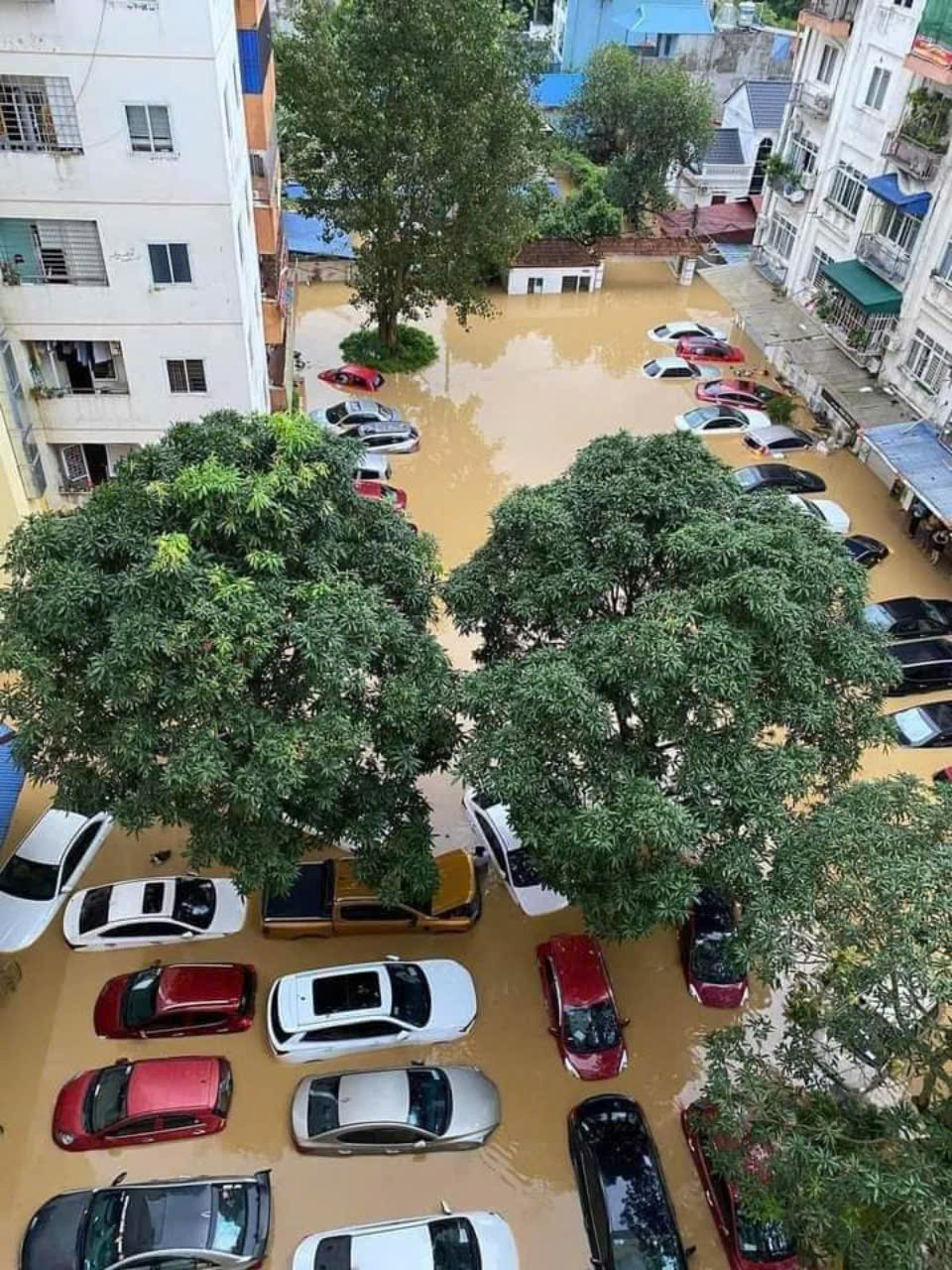 Cảnh trượng hàng trăm xe ô tô ngâm trong nước ở Thái Nguyên khiến nhiều người xót xa (Ảnh: Người dân chung cư) khiến da Cảnh trượng hàng trăm xe ô tô ngâm trong nước ở Thái Nguyên khiến nhiều người xót xa (Ảnh: Người dân chung cư) khiến da