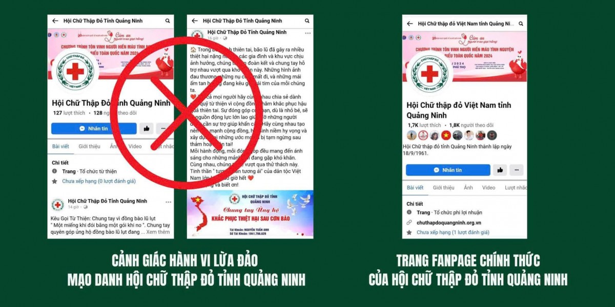 Cảnh báo tình trạng Fanpage mạo danh Hội Chữ thập đỏ Quảng Ninh lừa đảo kêu gọi quyên góp ủng hộ người dân vùng bão Cảnh báo tình trạng Fanpage mạo danh Hội Chữ thập đỏ Quảng Ninh lừa đảo kêu gọi quyên góp ủng hộ người dân vùng bão