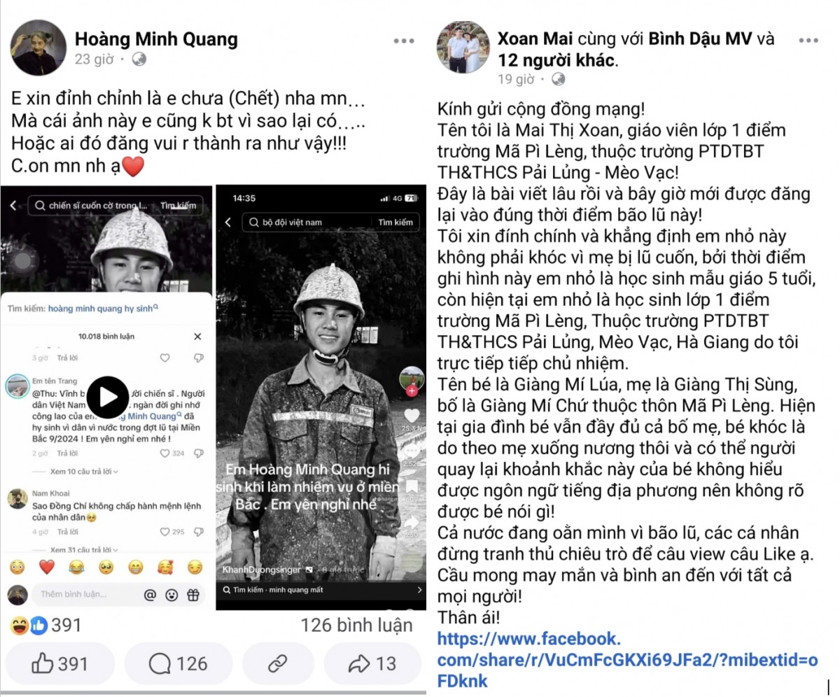 Cảnh báo: Người dân cần cảnh giác với tin giả tràn lan mùa bão lũ Cảnh báo: Người dân cần cảnh giác với tin giả tràn lan mùa bão lũ