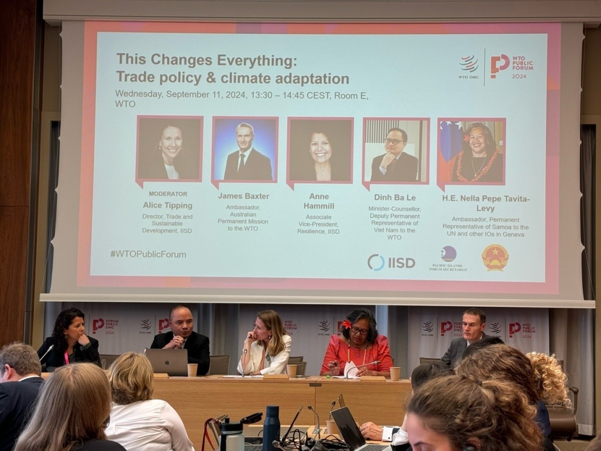 Diễn Đàn công WTO 2024: Chuyên gia Việt Nam kêu gọi thích ứng với biến đổi khí hậu, thương mại công bằng
