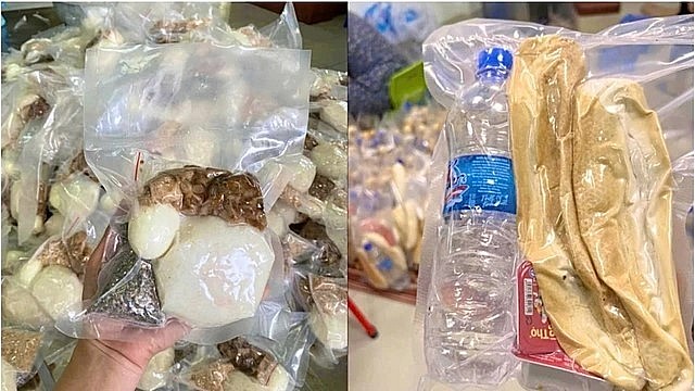 Trong số hàng cứu trợ năm nay, nhiều loại bánh chưng, bánh mì và nhiều loại thực phẩm do các nhóm hay hộ gia đình tự chế biến được hút chân không để bảo quản trong quá trình vận chuyển, phân phát đến cho bà con vùng lũ, lụt. Trong số hàng cứu trợ năm nay, nhiều loại bánh chưng, bánh mì và nhiều loại thực phẩm do các nhóm hay hộ gia đình tự chế biến được hút chân không để bảo quản trong quá trình vận chuyển, phân phát đến cho bà con vùng lũ, lụt.