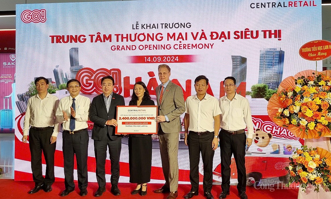 tập đoàn Central Retail Việt Nam quyết định tài trợ 2,4 tỷ đồng cho Trường Tiểu học Lam Hạ tại thành phố Phủ Lý