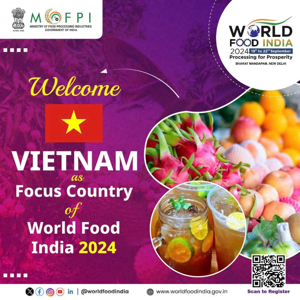 Việt Nam quảng bá nông sản và thực phẩm chế biến tại World Food India 2024 Việt Nam quảng bá nông sản và thực phẩm chế biến tại World Food India 2024