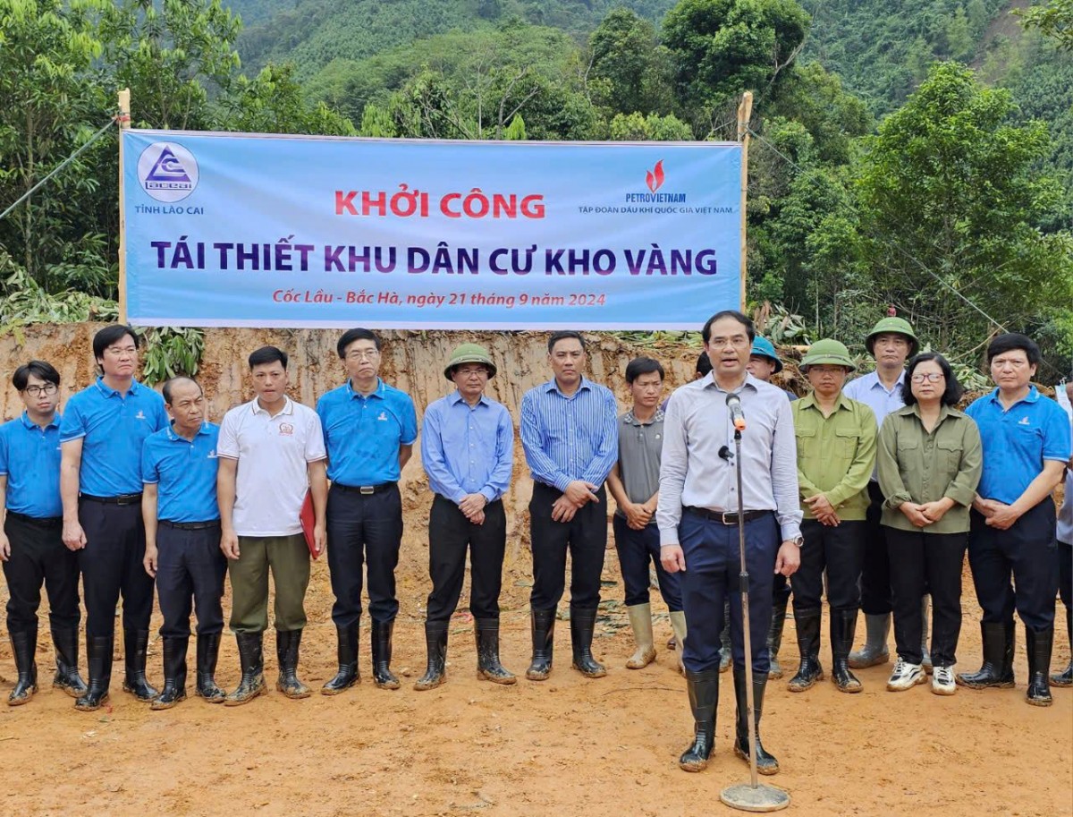 Petrovietnam khởi công, quyết tâm tái thiết khu dân cư thôn Kho Vàng Petrovietnam khởi công, quyết tâm tái thiết khu dân cư thôn Kho Vàng